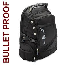Bulletproof Backpack With Ballistic Shield Insert Usb Laptop Pocket
