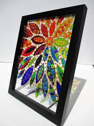 flower abstract glass painting designs