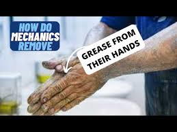 mechanics remove grease from hands