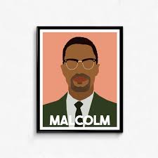 Malcolm X Minimalist Portrait Icon