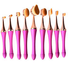 9pcs toothbrush oval makeup brushes set