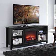 Black Fireplace Tv Stand Newegg Com