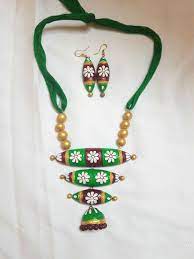multicolor terracotta necklace set