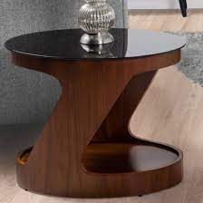 Bent Wood Oval Side Table In Walnut