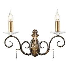 Double Candle Wall Light With Bronze