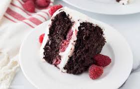 raspberry chocolate cake with cream