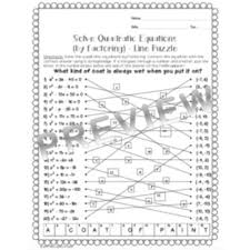 Solving Quadratic Equations Factoring