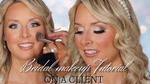 bridal makeup tutorial on a client