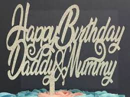 Find images of birthday cake. Happy Birthday Mummy Daddy Mum Dad Glitter Cake Topper Celebration Personalised Ebay