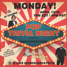 If you can answer 50 percent of these science trivia questions correctly, you may be a genius. Chris Kirkpatrick On Twitter Who Is Ready For Part 2 Of Nsync Week Join Me On Instagram Live Monday At 7 Pm Edt For Pop Trivia Night I Will Be Joined By