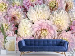 Flower wallpaper mural hd large size wall mural for the walls 3d tv bedroom wallpaper home wall decorative custom any size from fumei66, $30.60 | dhgate.com. Pink Flower Wallpaper Large Dahlia Floral Design About Murals