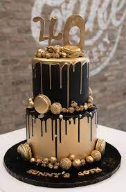 Gold Cake Black Drip gambar png