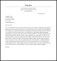 Professional Systems Engineer Cover Letter Sample Writing