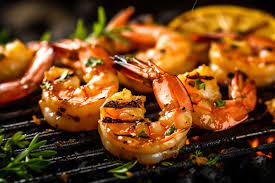 Cooking Prawns In Shell On Bbq gambar png