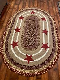 braided jute stenciled area rug country