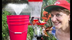 A good hummingbird bath should be shallow, and preferably have a cascading water fountain, just the way hummingbirds like to drink and preen their feathers. Diy Water Fountain Bucket Solar Pump Garden Bird Bath Pond Bathroom Makeover On A Budget Youtube