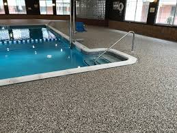 indoor motel pool deck installation