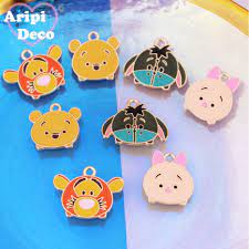 Charm kim loại phim hoạt hình gấu Winnie the Pooh ver 1 /Nguyên liệu làm  phụ kiện handmade