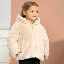 Girls Reversible Faux Fur Hooded Coat