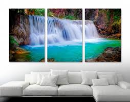 Forest Waterfall Wall Art Canvas Print