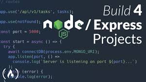 build four node js and express js projects
