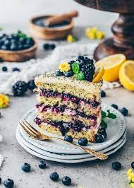 Lemon Blueberry Poppy Seed Cake gambar png