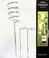 Wine Bottle And Glass Holder Stakes