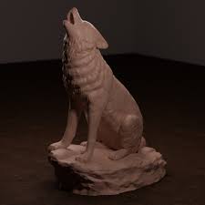 3d Printable Howling Wolf By James E Grant