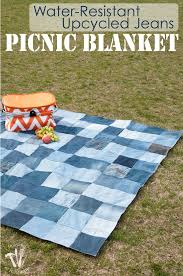 upcycled jeans picnic blanket