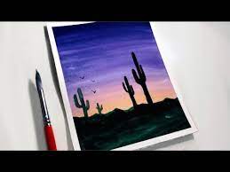 sunset watercolor painting ideas