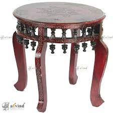 Wooden Round Lattu Stool Old Chair