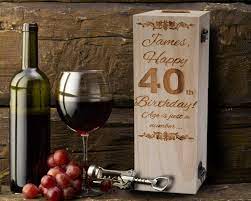 personalised engraved wooden wine gift