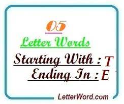 five letter words starting with t and