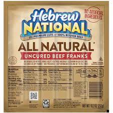all natural beef franks hebrew national