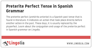 Preterite Perfect Tense In Spanish Grammar