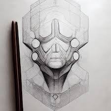 pencil drawing of a nexus line art