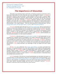 pdf the importance of education