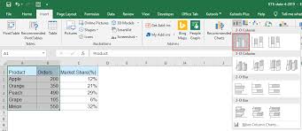 percene and value in excel