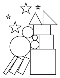 Apart from coloring them with pretty shades of crayons, kids can learn the usage of various shapes in simple drawings as shown in the drawings of elephant, truck and the house with the simple scenery. Printable Shapes Coloring Page