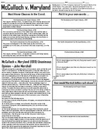 Mcculloch Vs Maryland Worksheets Teaching Resources Tpt