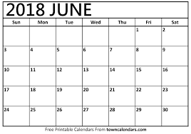 Printable June 2018 Calendar Towncalendars Com