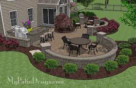 Large Paver Patio Design With Grill