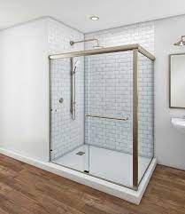 Image Semi Frameless Sliding Tub Shower