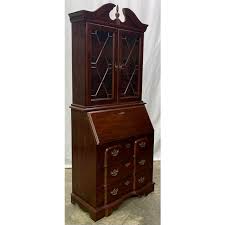 Vintage antique mahogany secretary desk hutch kitchen etsy. Vintage Cherry Block Front Federal Style Secretary Desk Hutch Chairish
