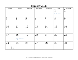 The print2021calendar.com website holds the printable calendars. Free Printable 2021 Calendars Free Printables