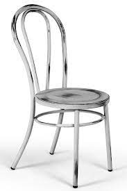 Cross brace under seat provides extra stability. Industrial Metal Distressed Chairs