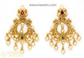 22k gold peo drop earrings chand