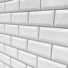metro tile white with grey grout