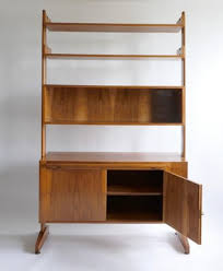 Walnut Bookcase Cabinet With Sliding