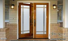 Double Entry Glass Doors L Etched Glass